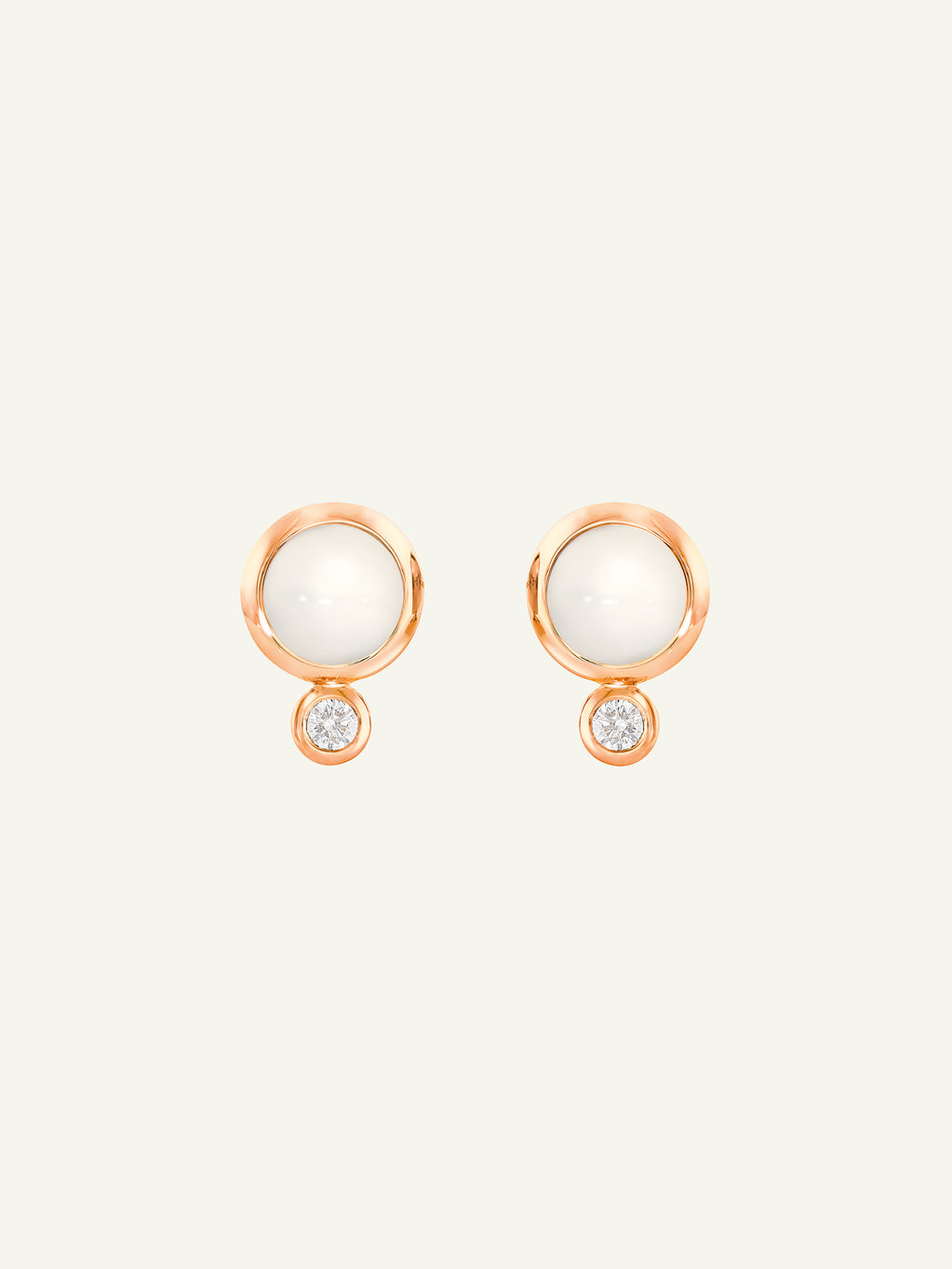 Earrings BOUTON Moonstone sand/white / Classic sand Moonstone