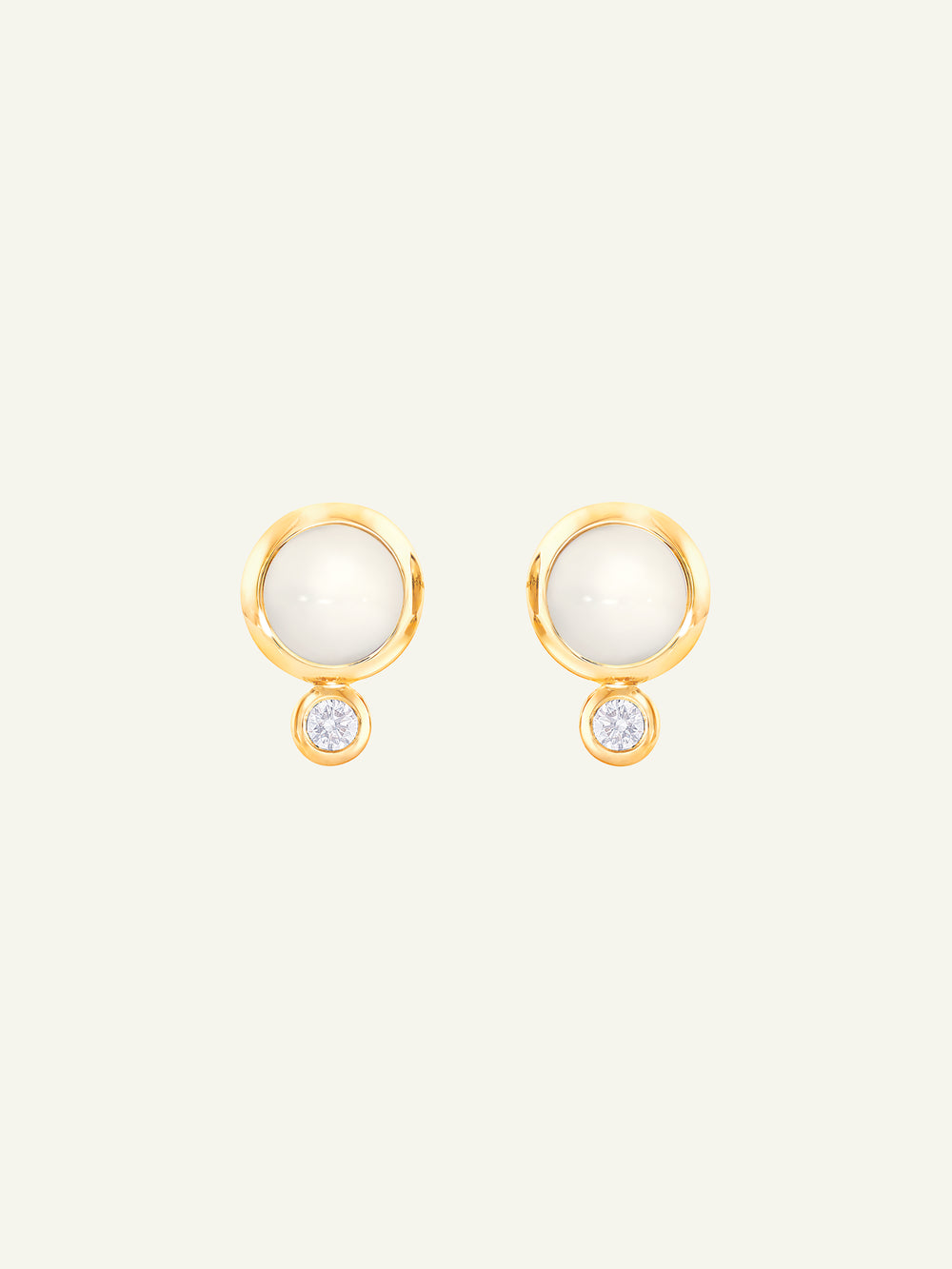 Earrings BOUTON Moonstone sand/white / Classic sand Moonstone