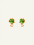 BOUTON Earrings with Peridot and White Diamonds
