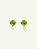 BOUTON Earrings with Peridot and White Diamonds