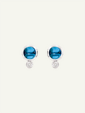 BOUTON Earrings with London Topaz and White Diamonds