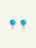 BOUTON Earrings with Swiss Topaz and White Diamonds