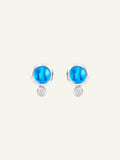 BOUTON Earrings with Swiss Topaz and White Diamonds