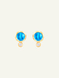 BOUTON Earrings with Swiss Topaz and White Diamonds