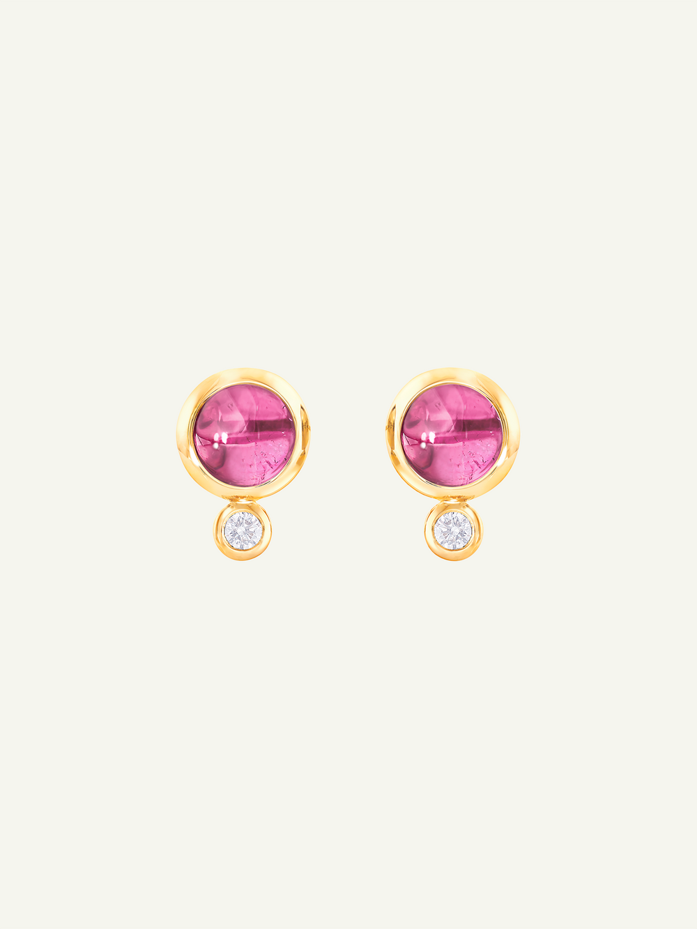 Earrings BOUTON Tourmaline rose/pink / Classic 