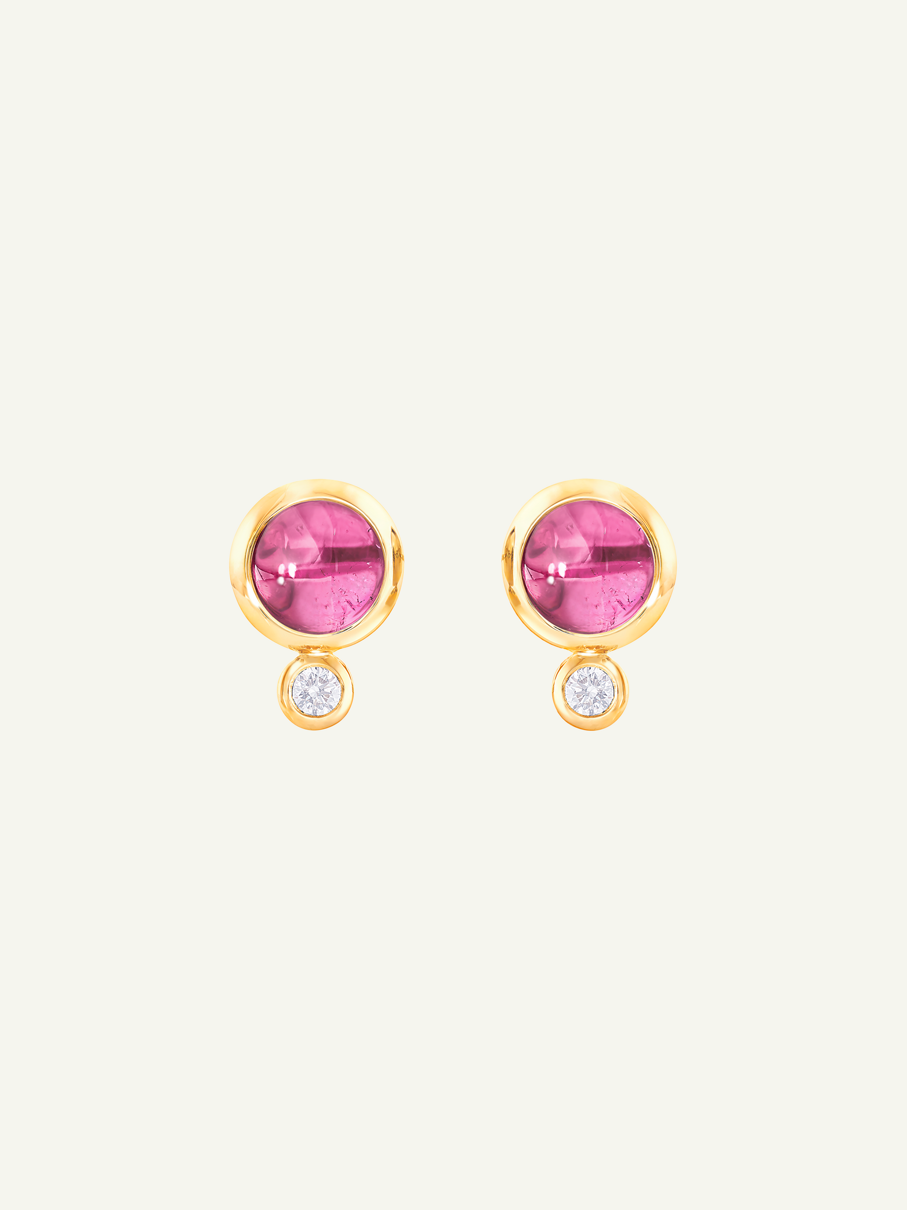 Earrings BOUTON Tourmaline rose/pink / Classic 