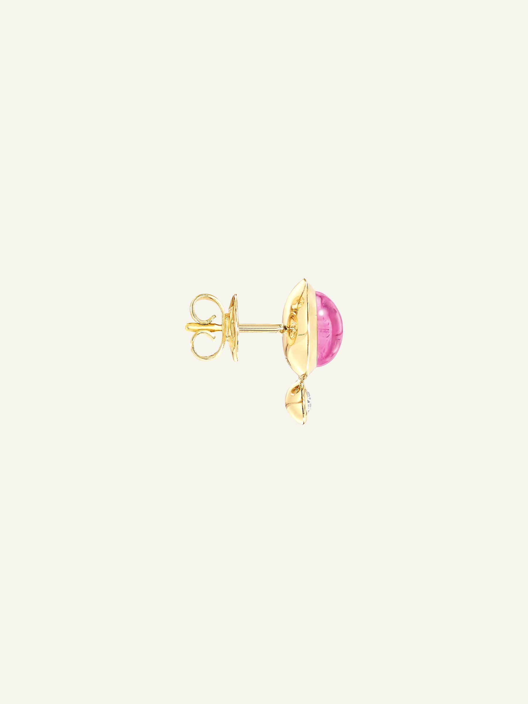 Earrings BOUTON Tourmaline rose/pink / Classic 