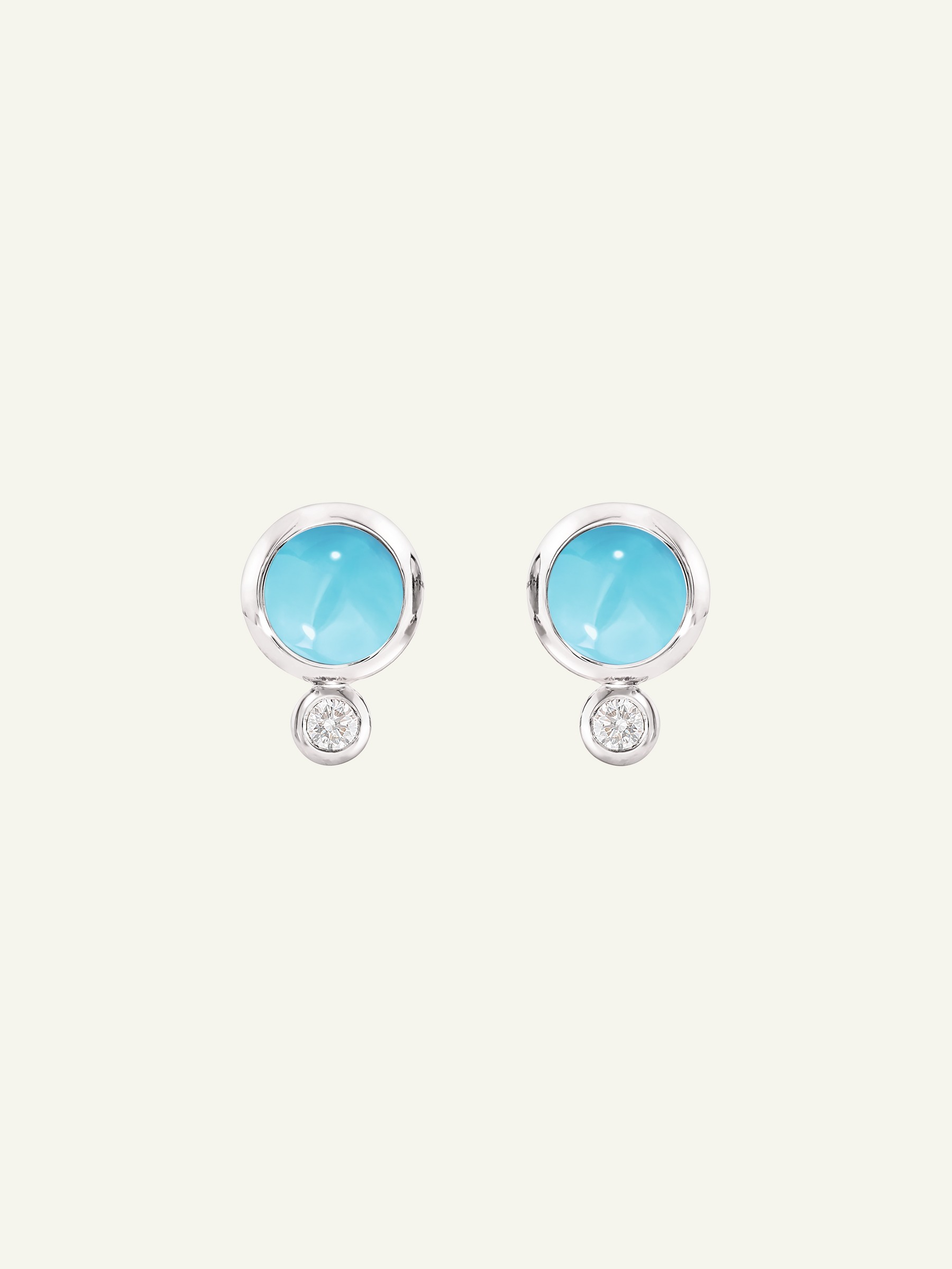BOUTON Ohrringe mit Türkis und Diamanten