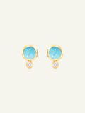 BOUTON Earrings with Turquoise and White Diamonds