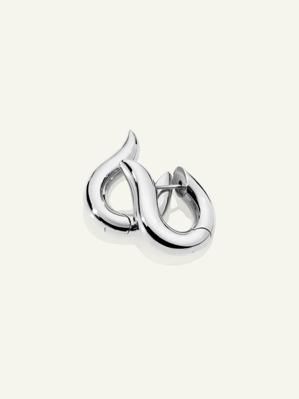 SIGNATURE Earrings Hoop large 18K white gold