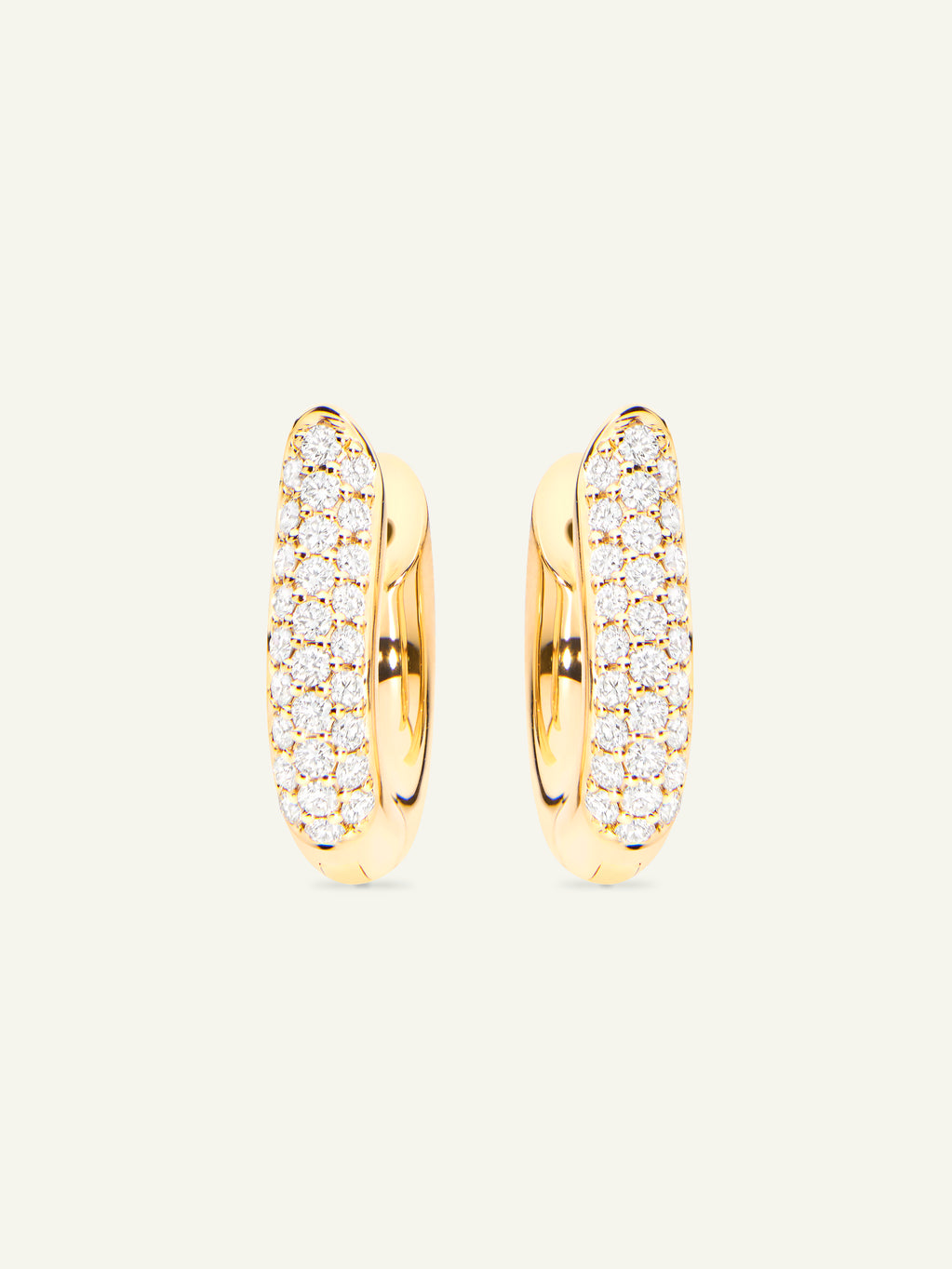 SIGNATURE Earrings Hoop medium Diamond Pavé 18K Gelbgold