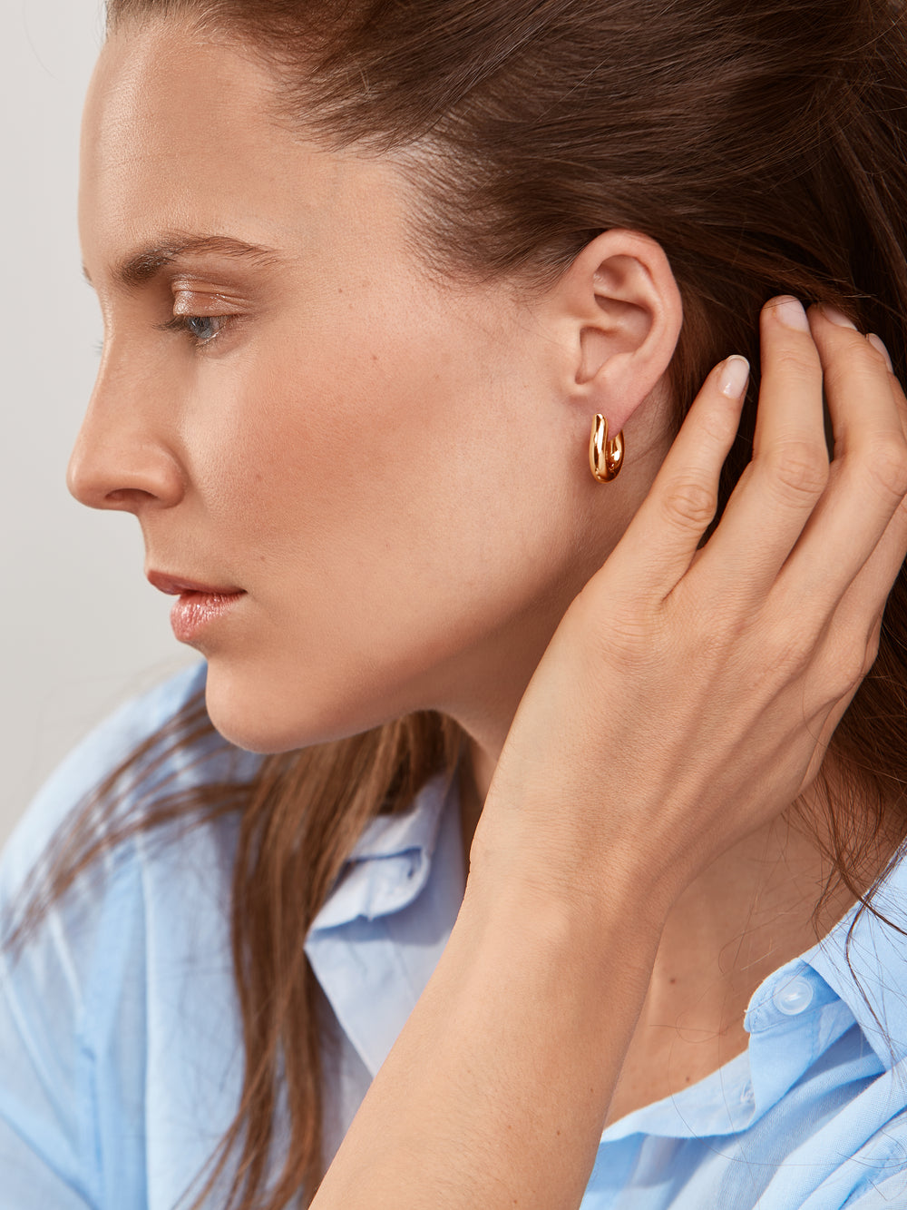 SIGNATURE Earrings Hoop medium 18K rose gold