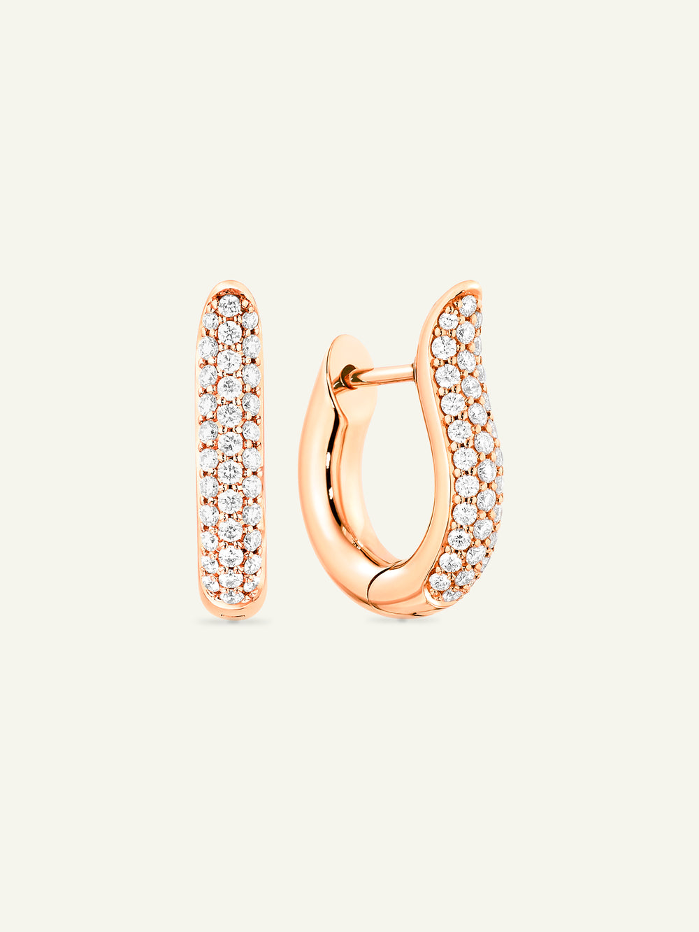 SIGNATURE Earrings Hoop small Diamond Pavé 18K rose gold