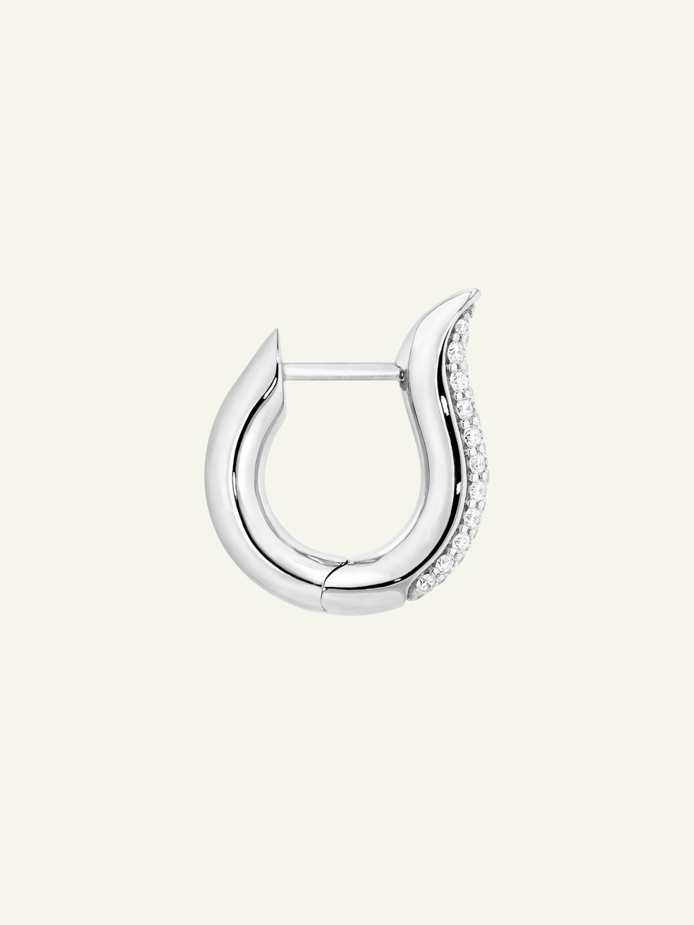 SIGNATURE Earrings Hoop small Diamond Pavé 18K white Gold