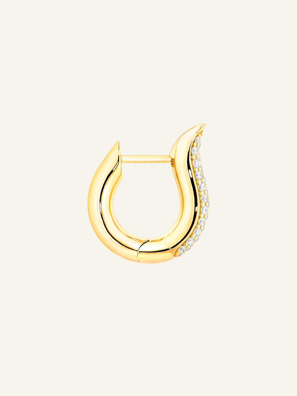 SIGNATURE Earrings Hoop small Diamond Pavé 18K Gelbgold
