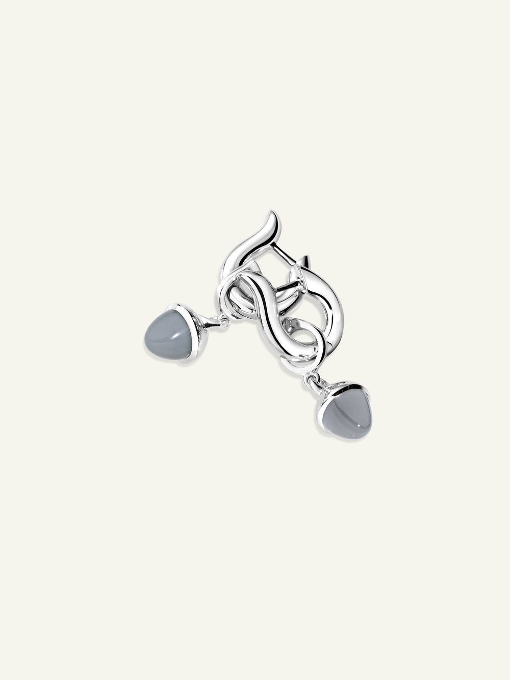 SIGNATURE Earrings Hoop small 18K white gold