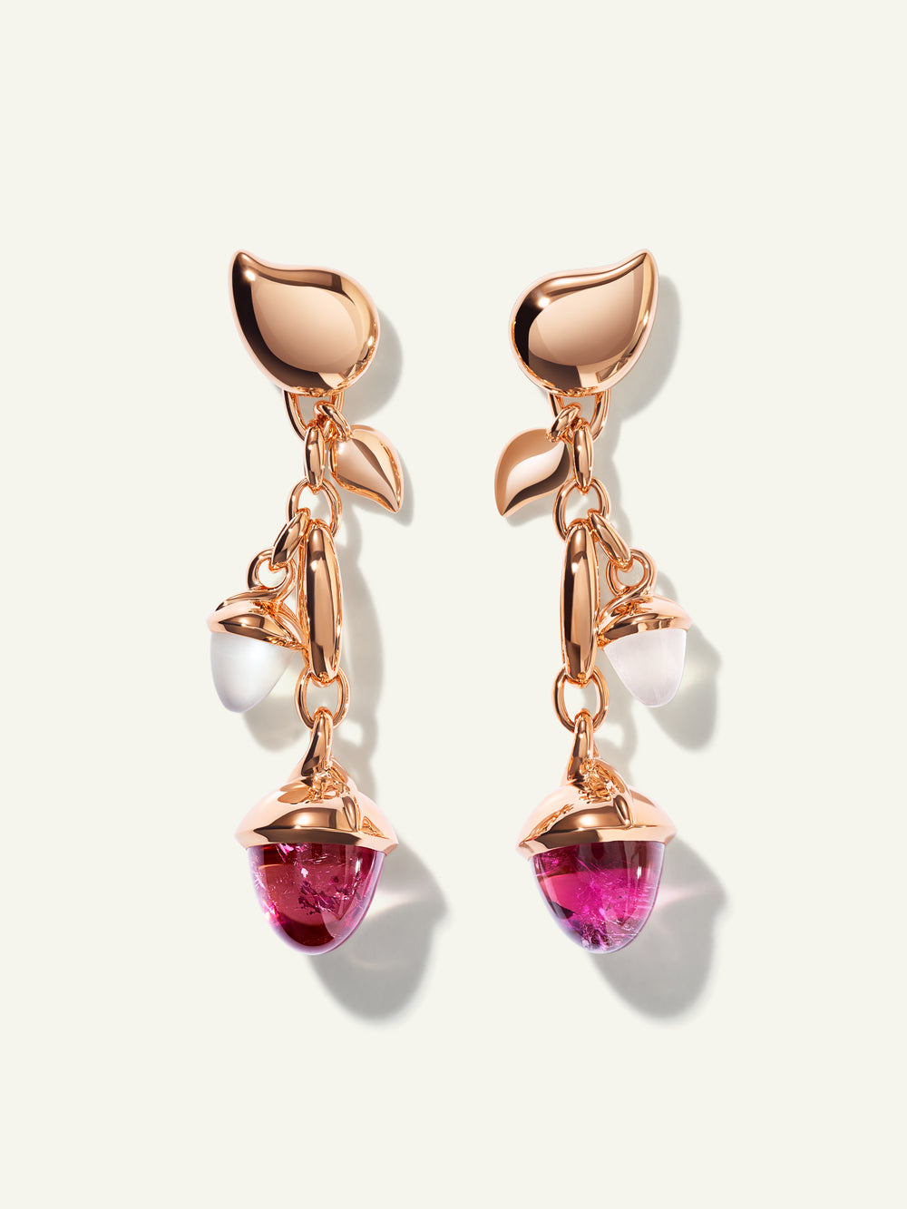 MIKADO Dangling 2 Acorn Earrings in 'Blush'