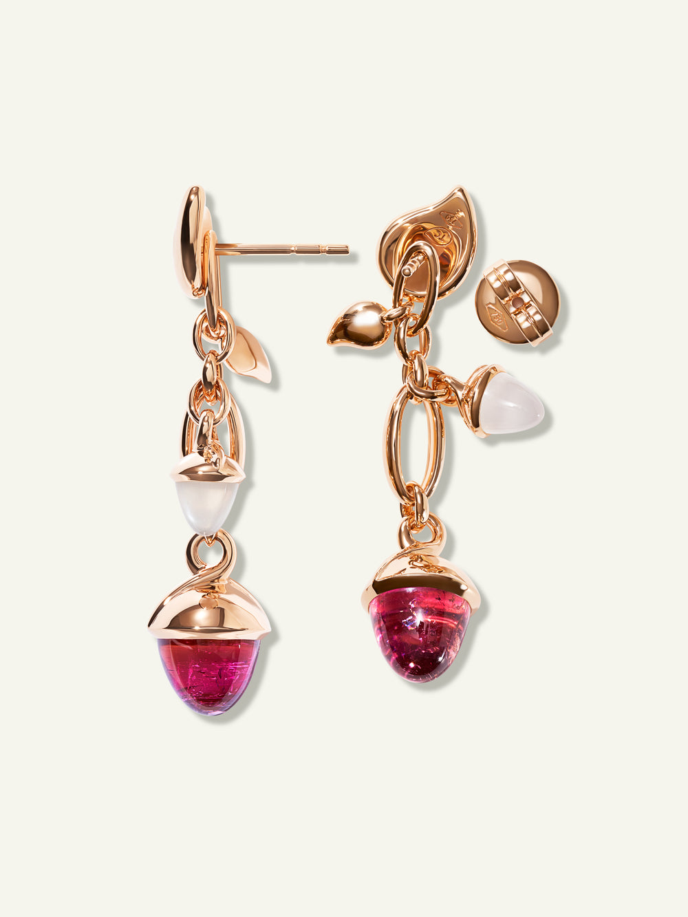 MIKADO Dangling 2 Acorn Earrings in 'Blush'