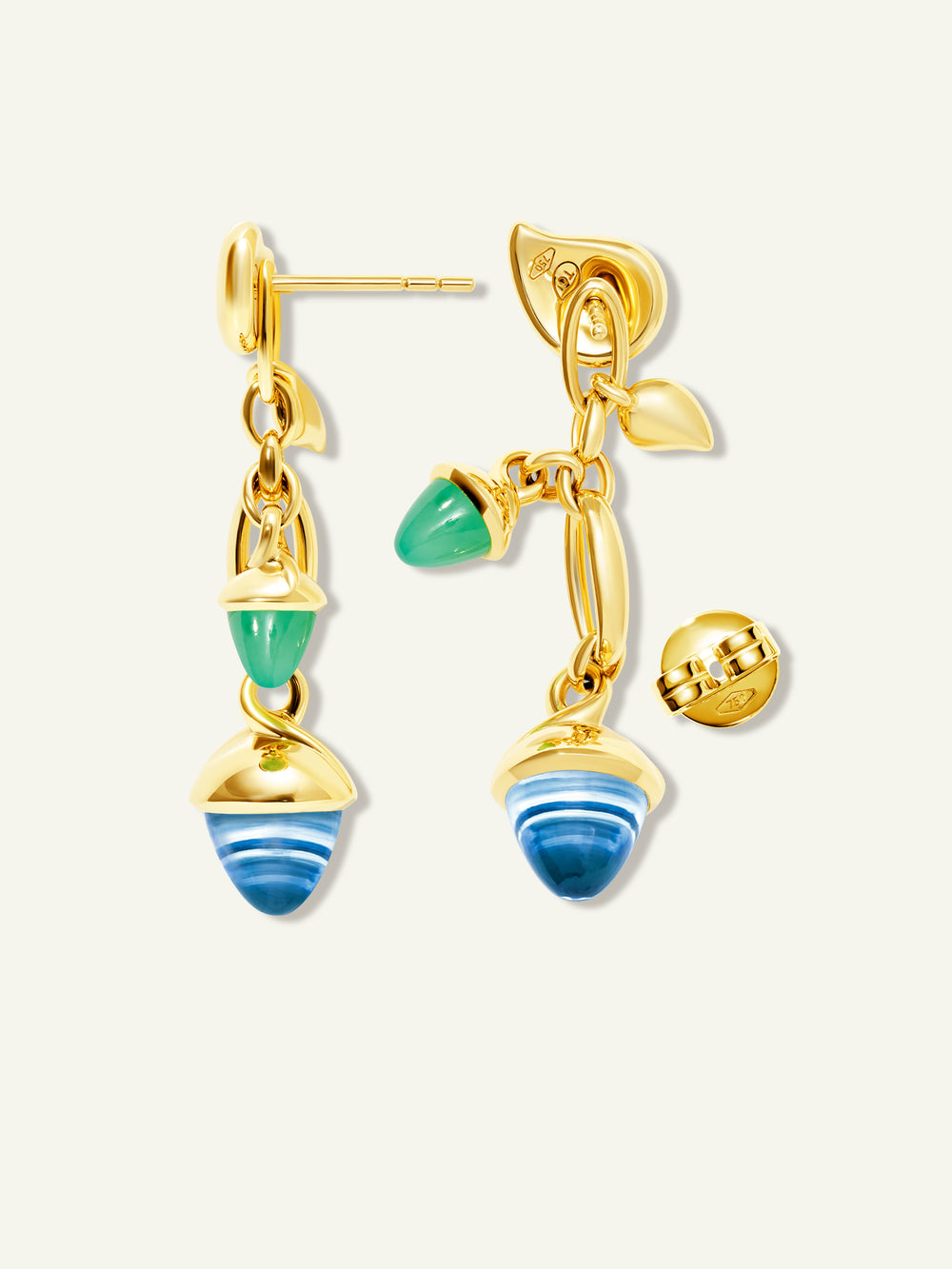 MIKADO Dangling 2 Acorn Ohrringe in 'Lagoon'