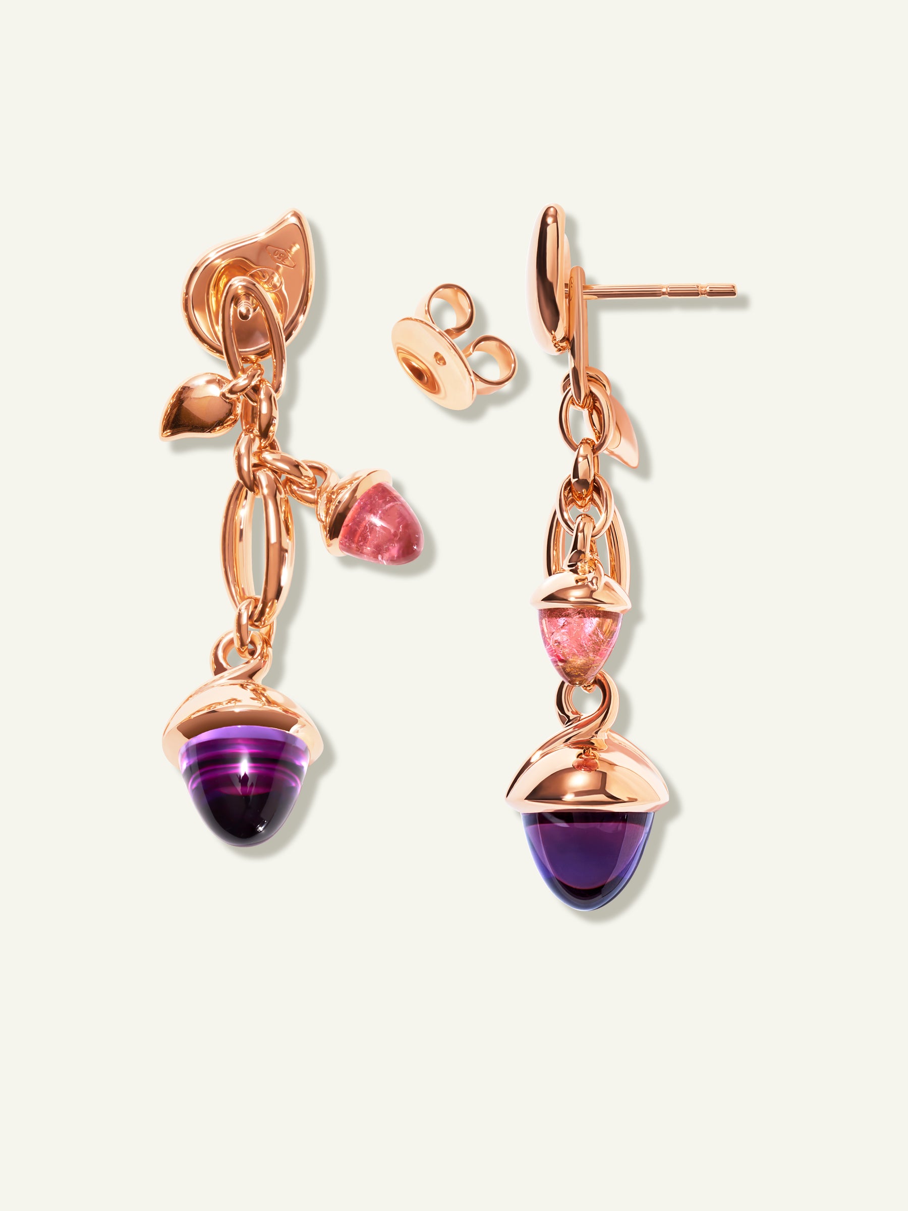 MIKADO Dangling 2 Acorn Earrings in 'Wildberry'