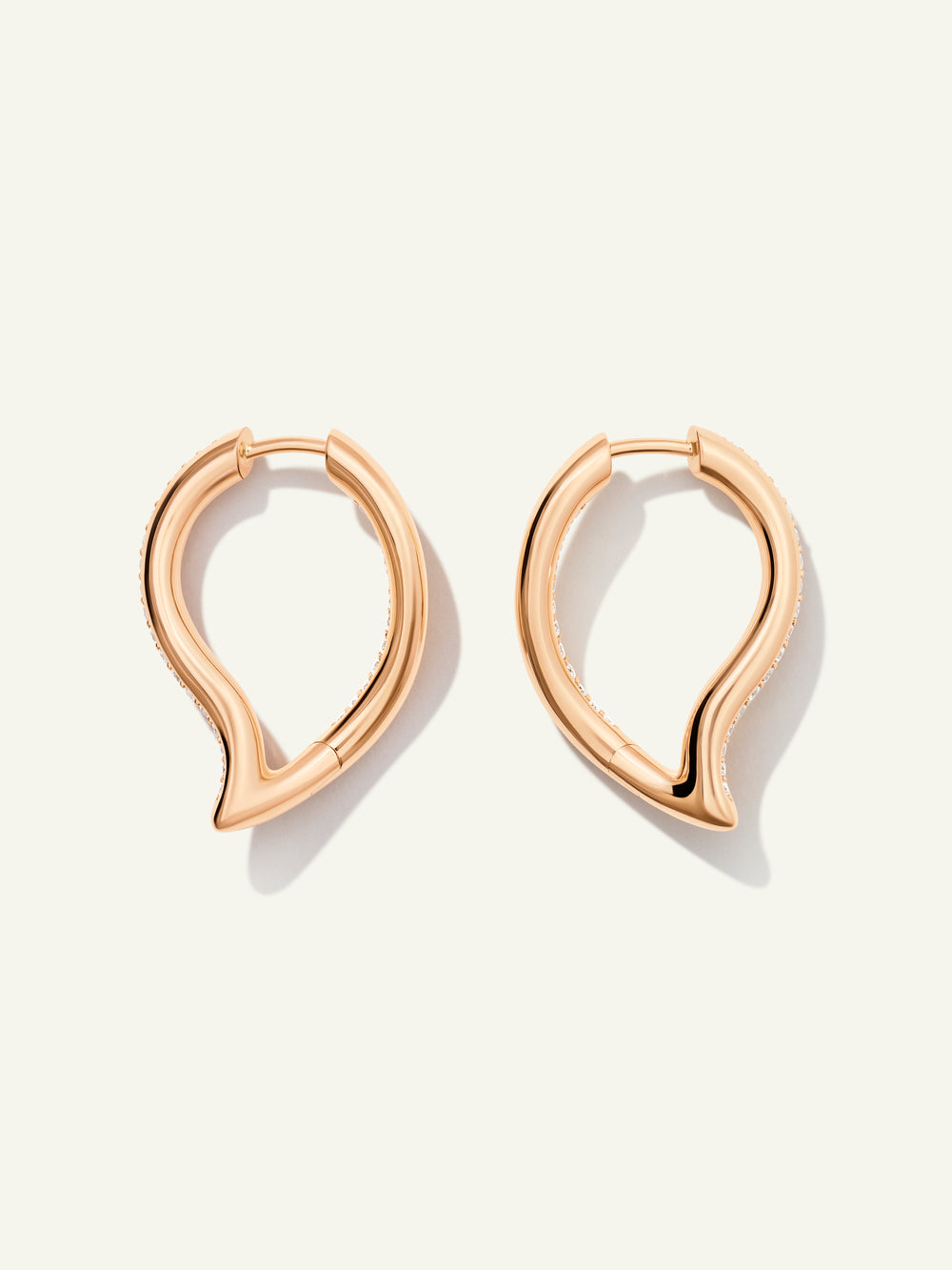 Earrings SIGNATURE Hoop Twisted Drop with Diamond Pavé 