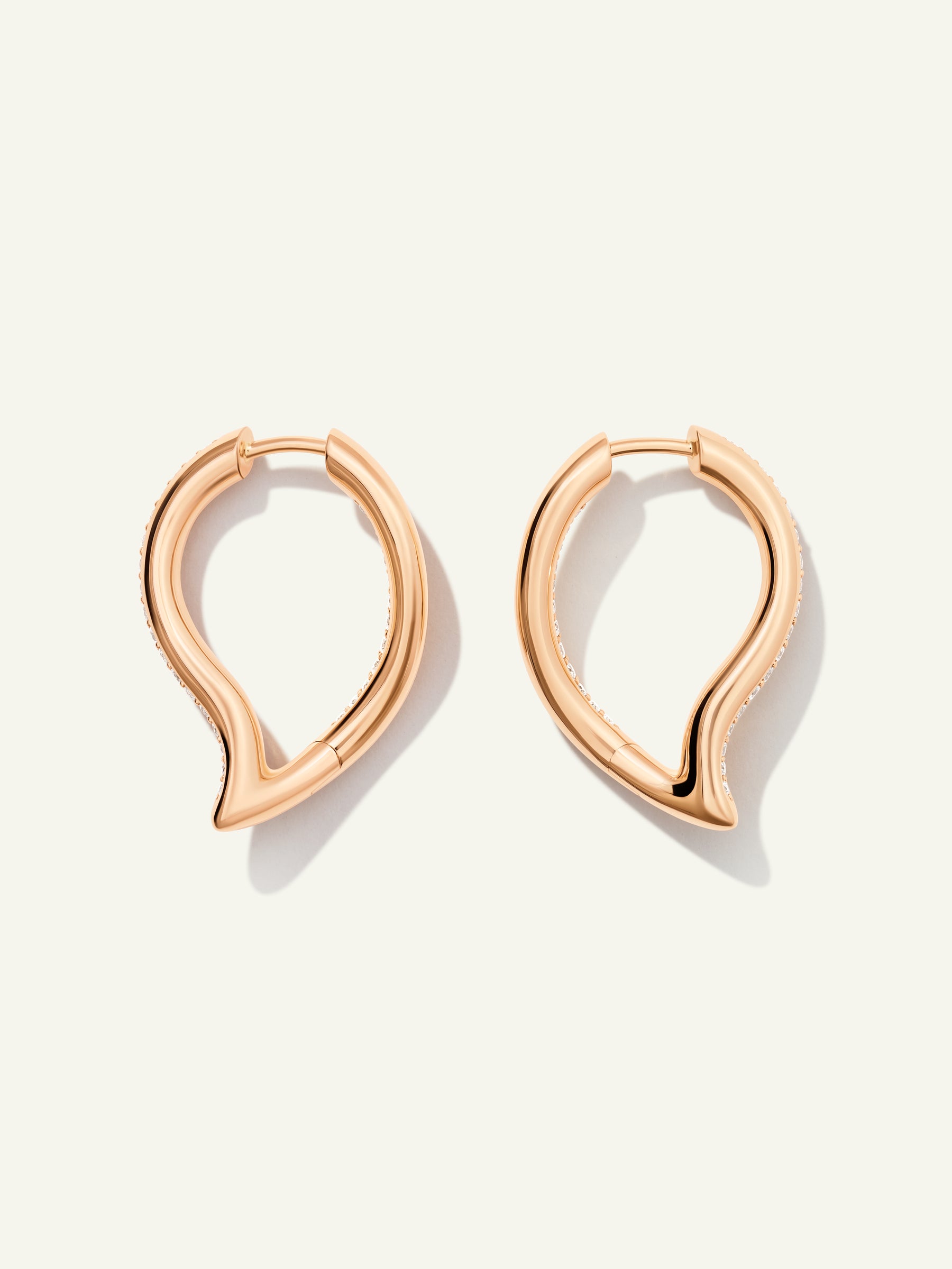 Earrings SIGNATURE Hoop Twisted Drop with Diamond Pavé 