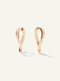 E-Sig-Ho-TDr-p-rg | Earrings SIGNATURE Hoop Twisted Drop with Diamond Pavé