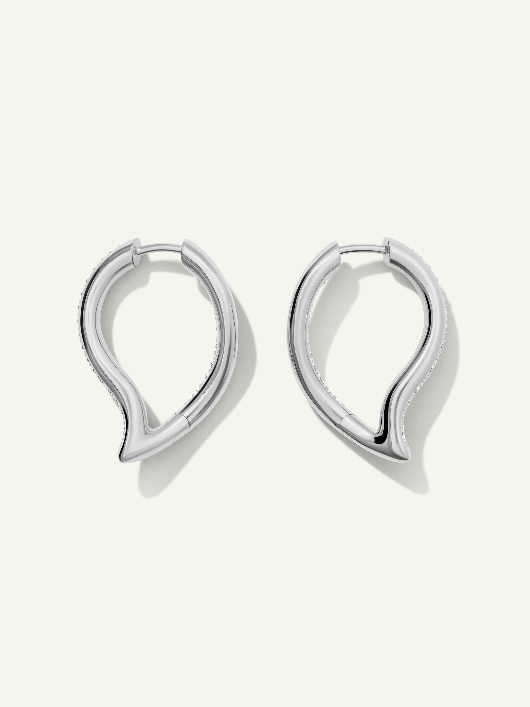 Earrings SIGNATURE Hoop Twisted Drop with Diamond Pavé 
