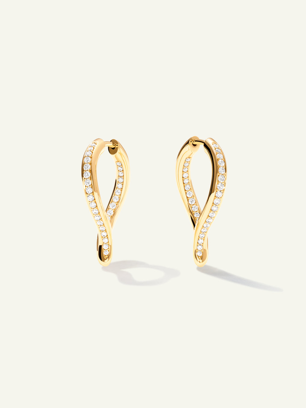 Earrings SIGNATURE Hoop Twisted Drop with Diamond Pavé 
