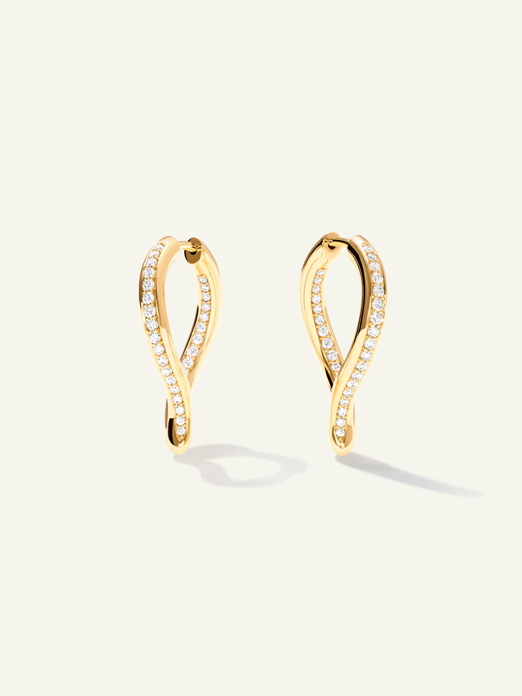 Earrings SIGNATURE Hoop Twisted Drop with Diamond Pavé 