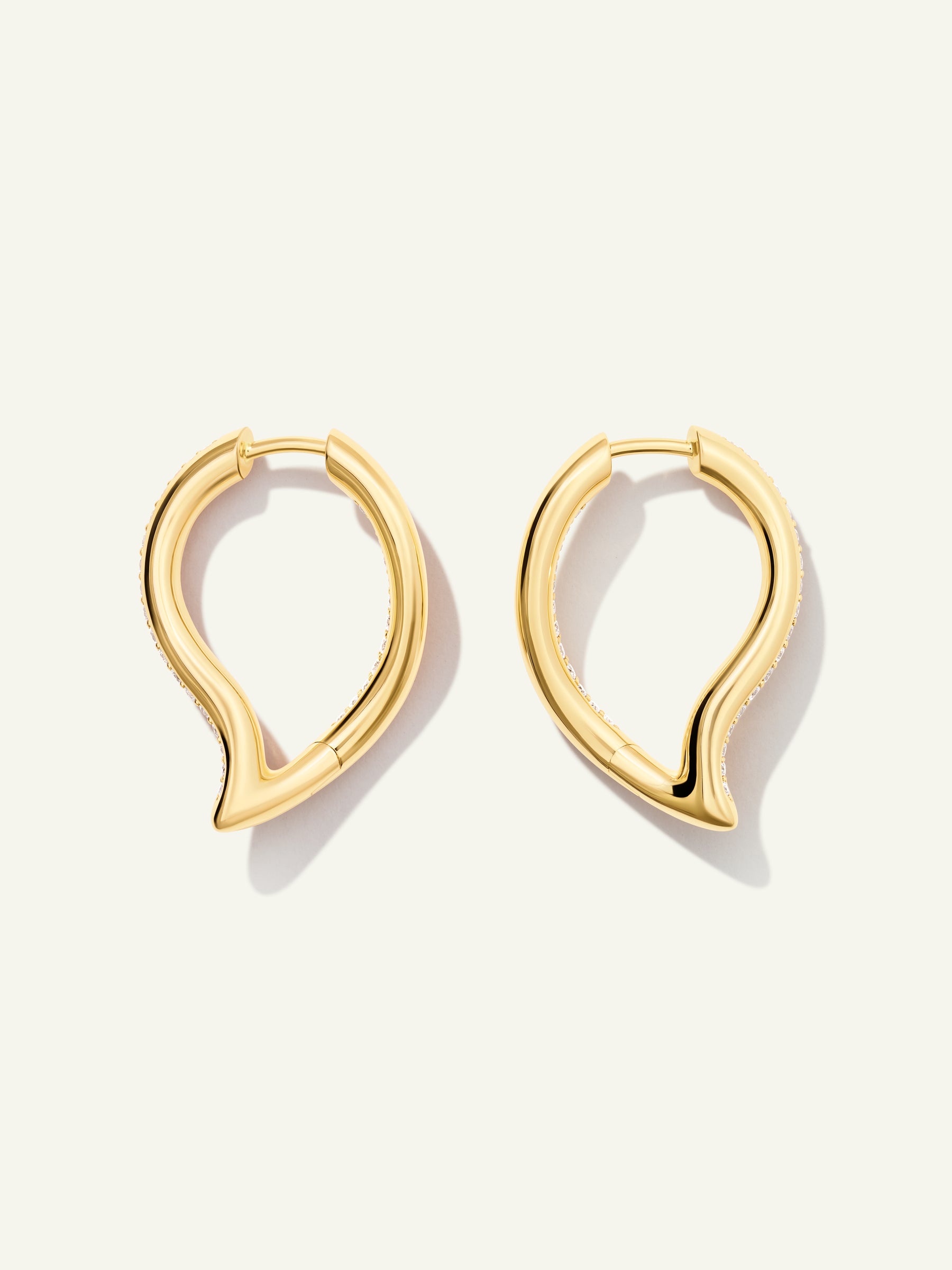 Earrings SIGNATURE Hoop Twisted Drop with Diamond Pavé 