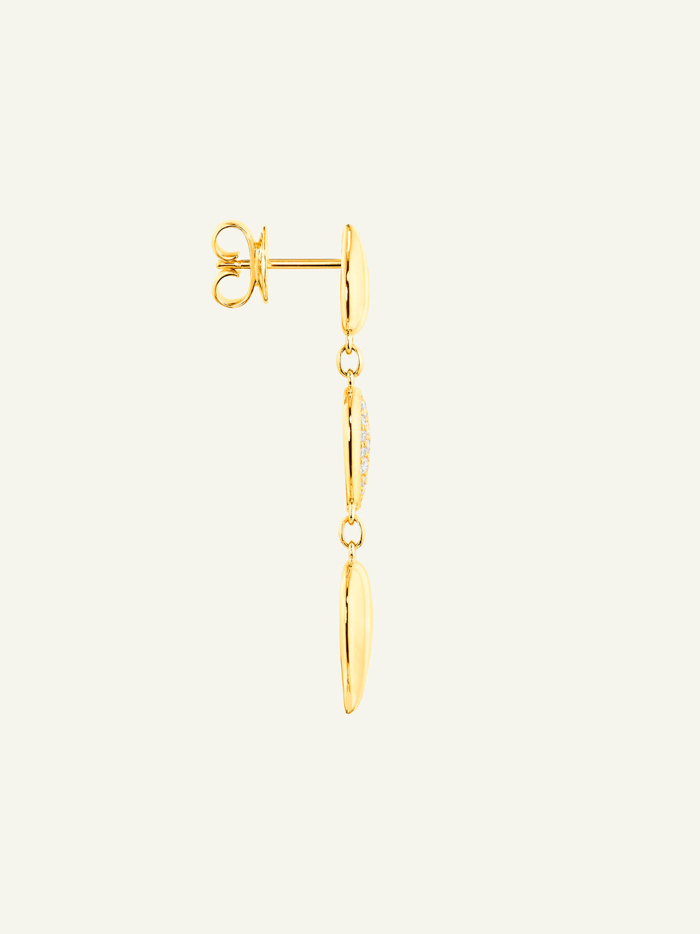 Earrings SIGNATURE Wave - 3 drop elements - Diamond Pavé with Diamond Pavé