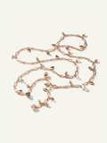 MIKADO Necklace, 100 cm in 'Camel' with Diamond Pavé