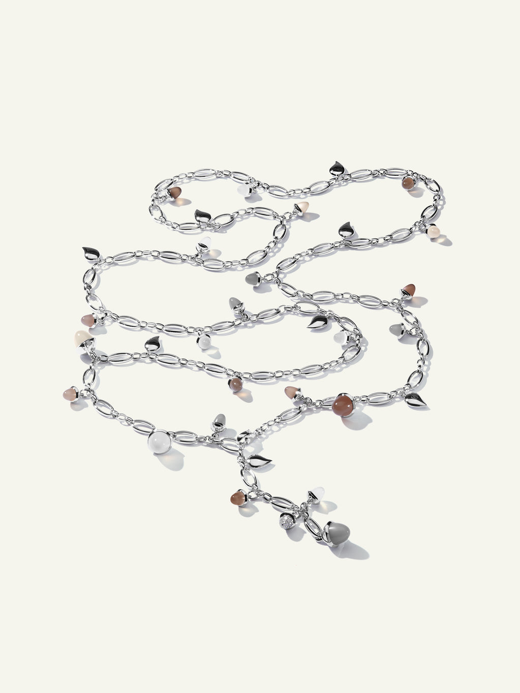Necklace MIKADO 'Cashmere' with Diamond Pavé - 100 cm Cashmere