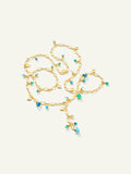 MIKADO Necklace, 100 cm in 'Lagoon' with Diamond Pavé