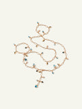 MIKADO Necklace, 100 cm in 'Sky' with Diamond Pavé