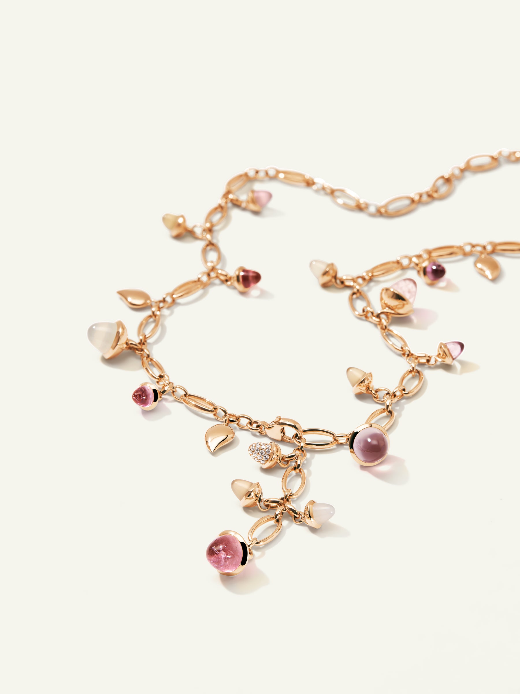 Necklace MIKADO 'Blush' with Diamond Pavé - 56 cm