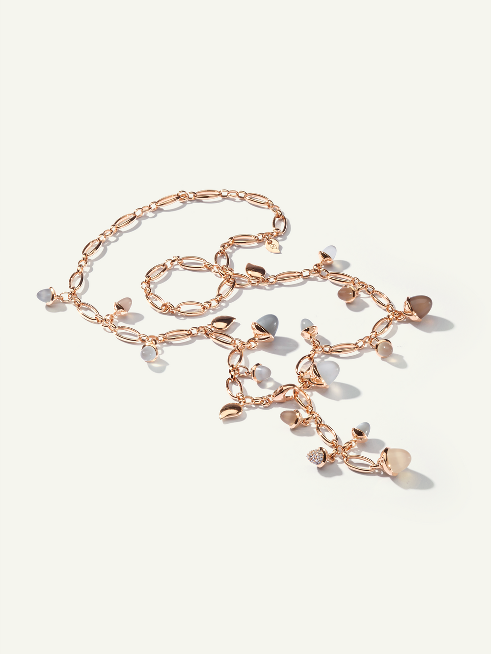 Necklace MIKADO 'Cashmere' with Diamond Pavé - 56 cm