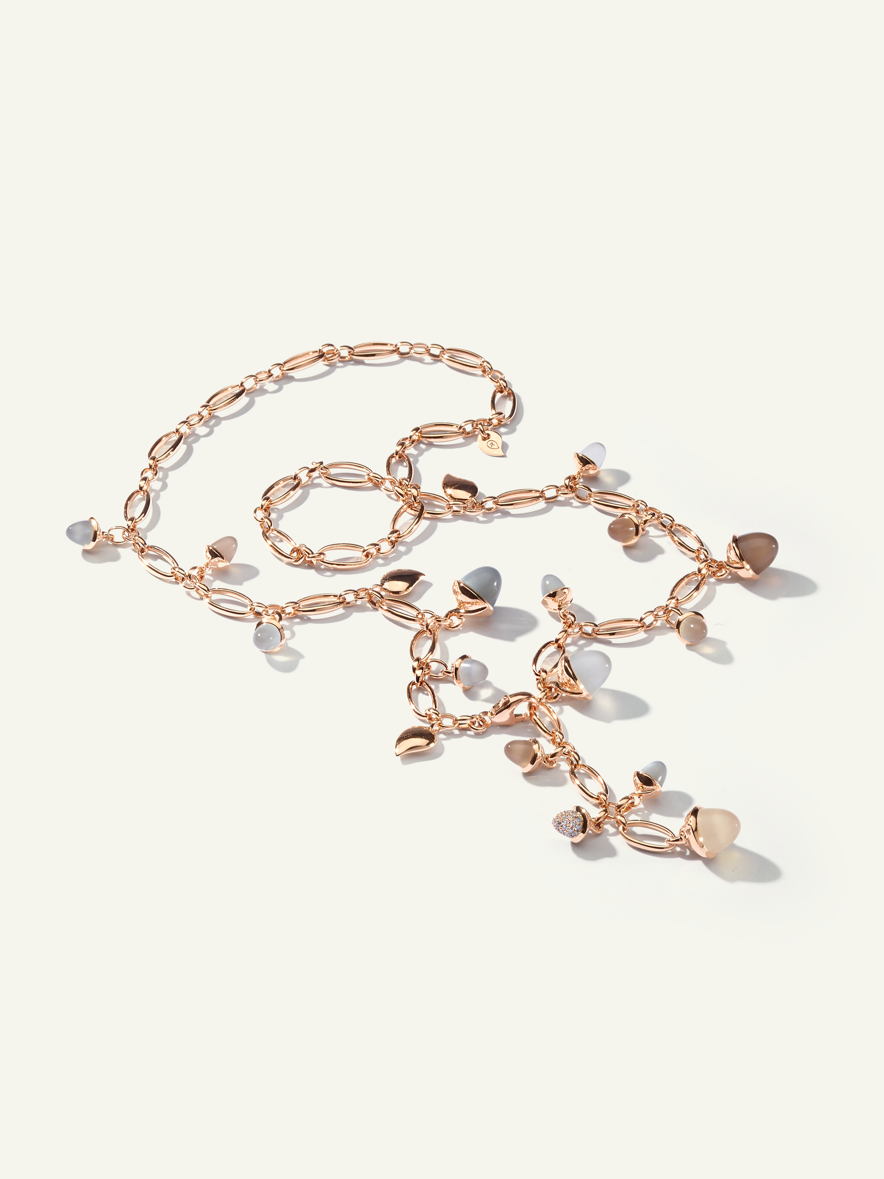 Necklace MIKADO 'Cashmere' with Diamond Pavé - 56 cm