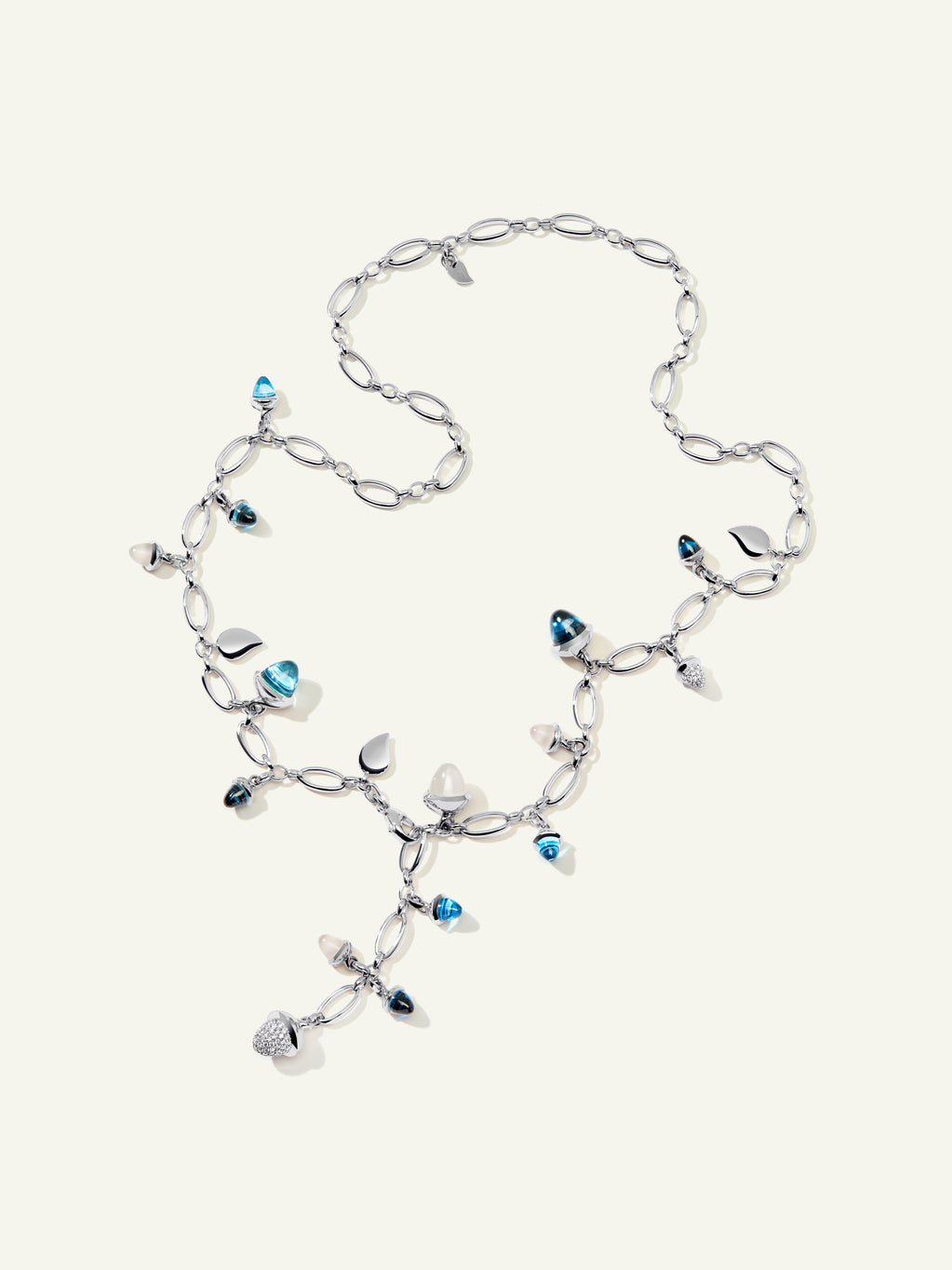 Necklace MIKADO 'Ocean' with Diamond Pavé - 56 cm Ocean