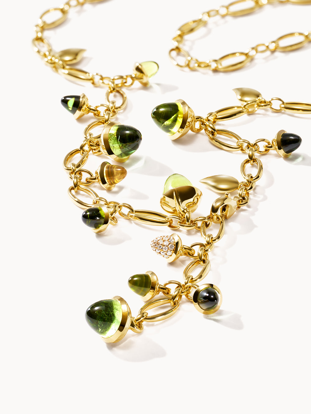 Necklace MIKADO 'Rainforest' with Diamond Pavé - 56 cm