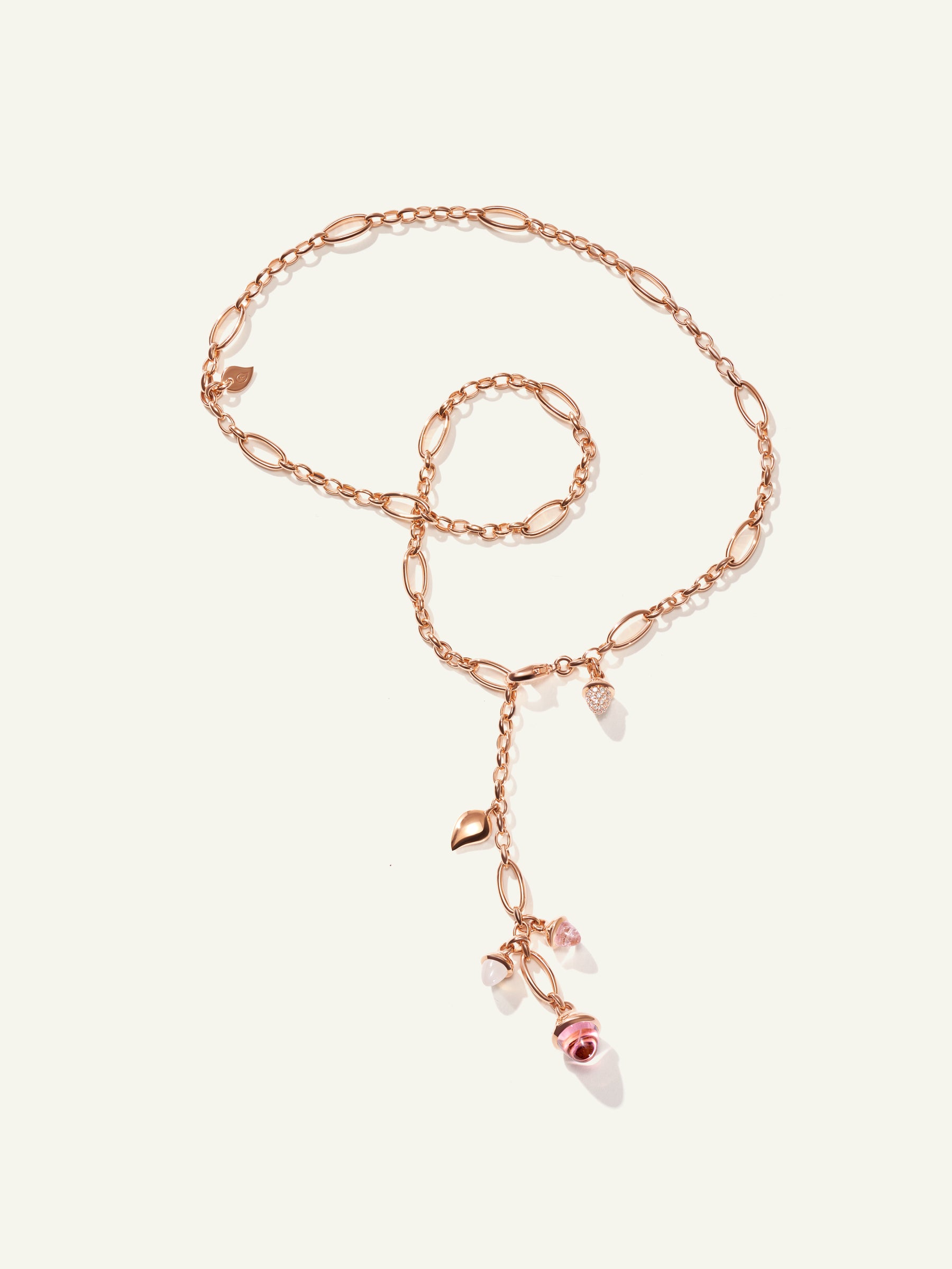 Necklace MIKADO Delicate 51 cm 'Blush' with Diamond Pavé 'Blush' with Diamond Pavé