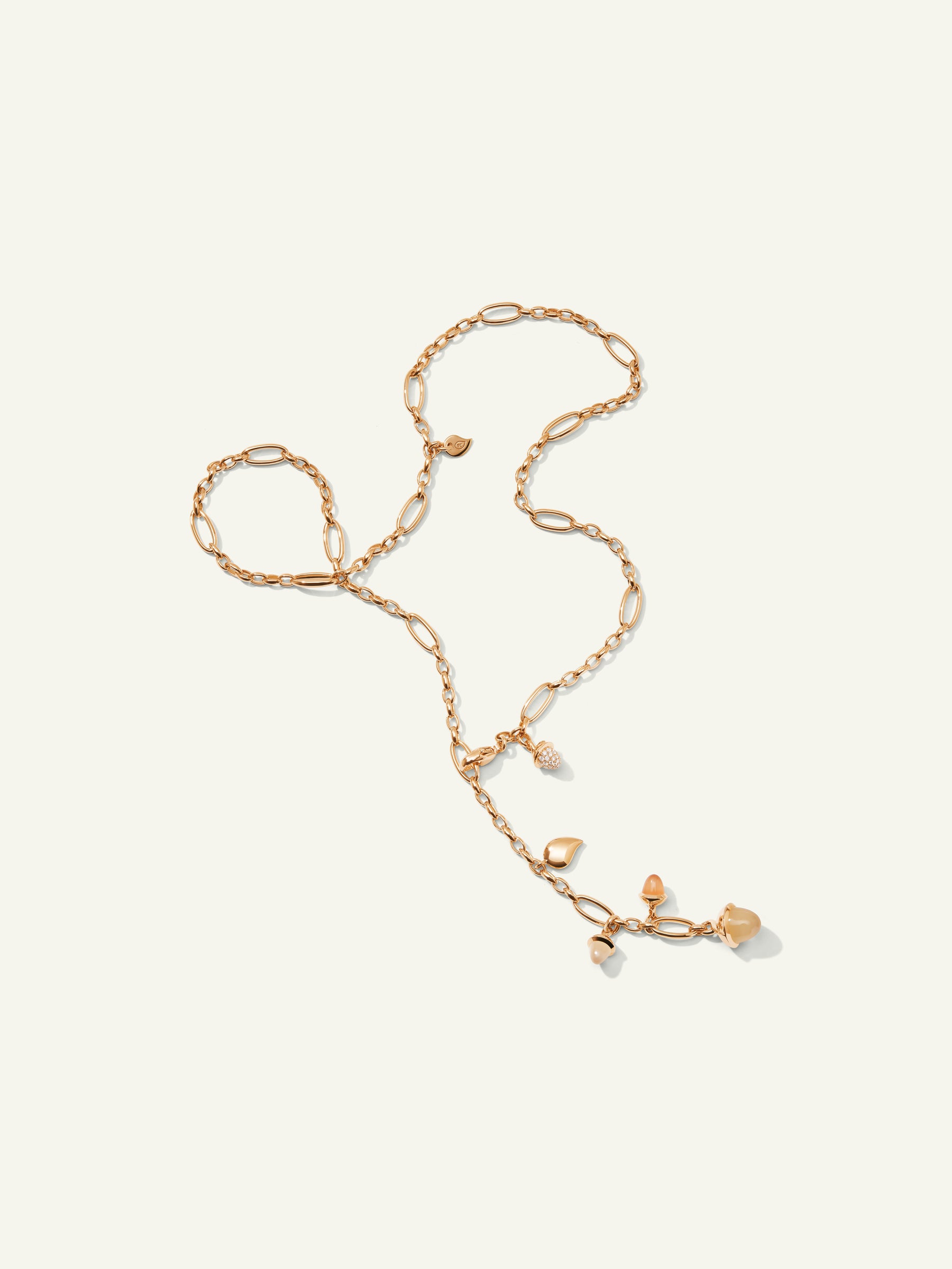 Necklace MIKADO Delicate 51 cm 'Camel' with Diamond Pavé mit Diamant Pavé