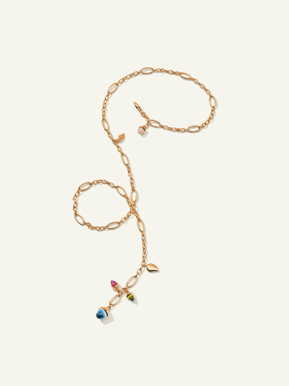 MIKADO Delicate Necklace, 51 cm in 'Candy' with Diamond Pavé