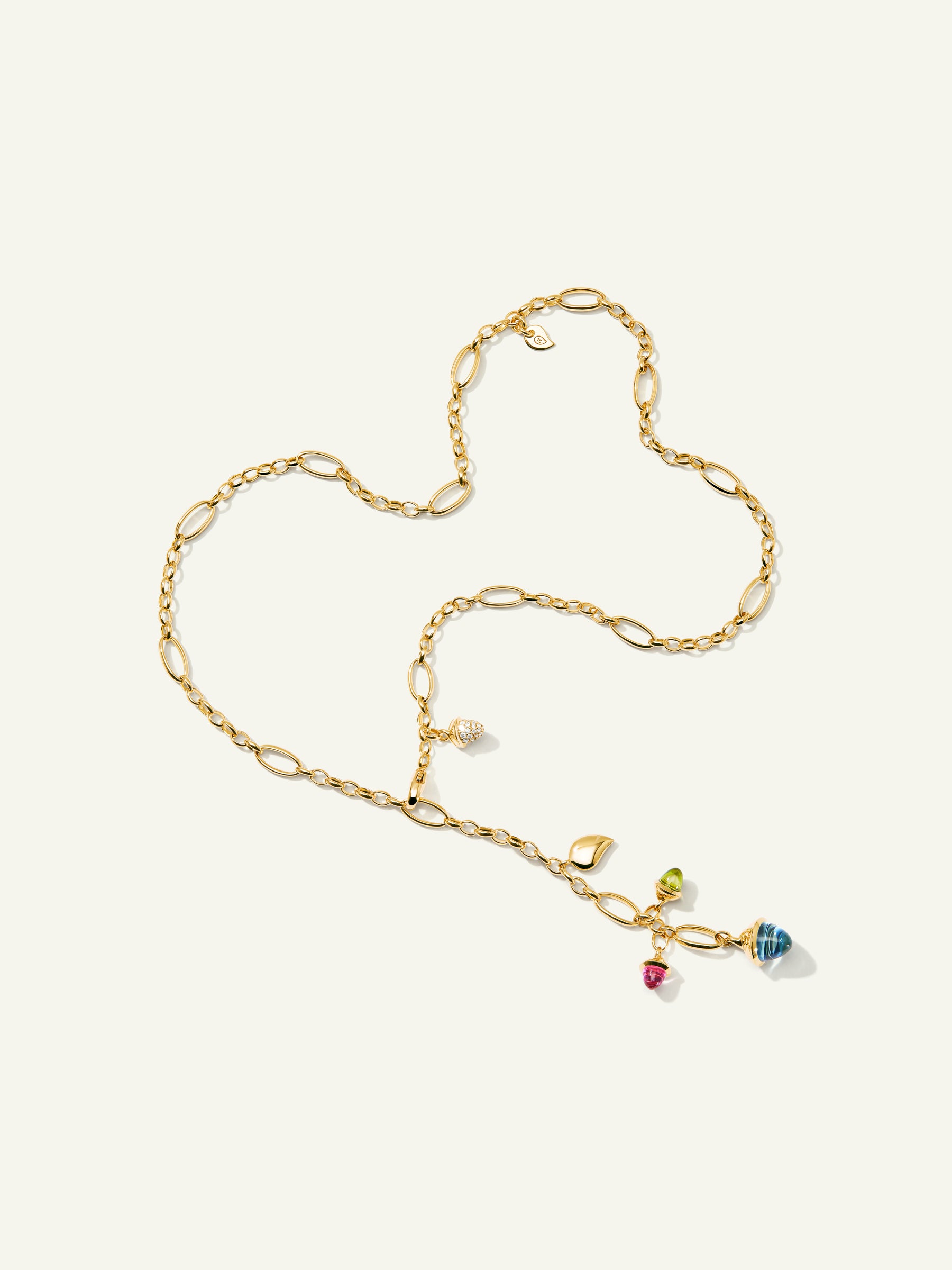 MIKADO Delicate Necklace, 51 cm in 'Candy' with Diamond Pavé