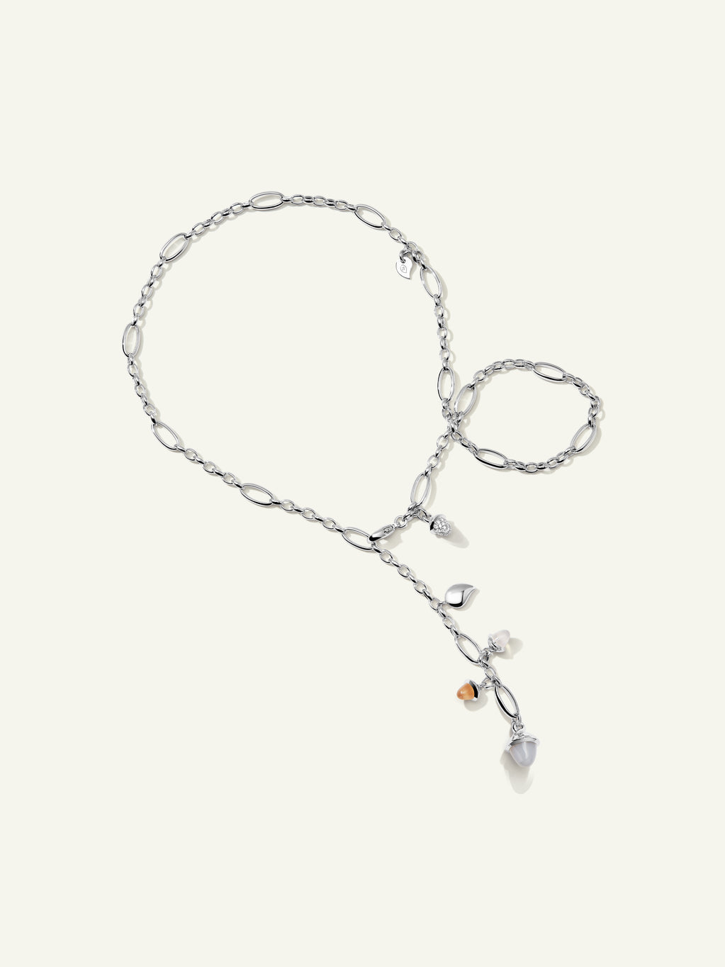 Necklace MIKADO Delicate 51 cm 'Cashmere' with Diamond Pavé Cashmere with Diamond Pavé