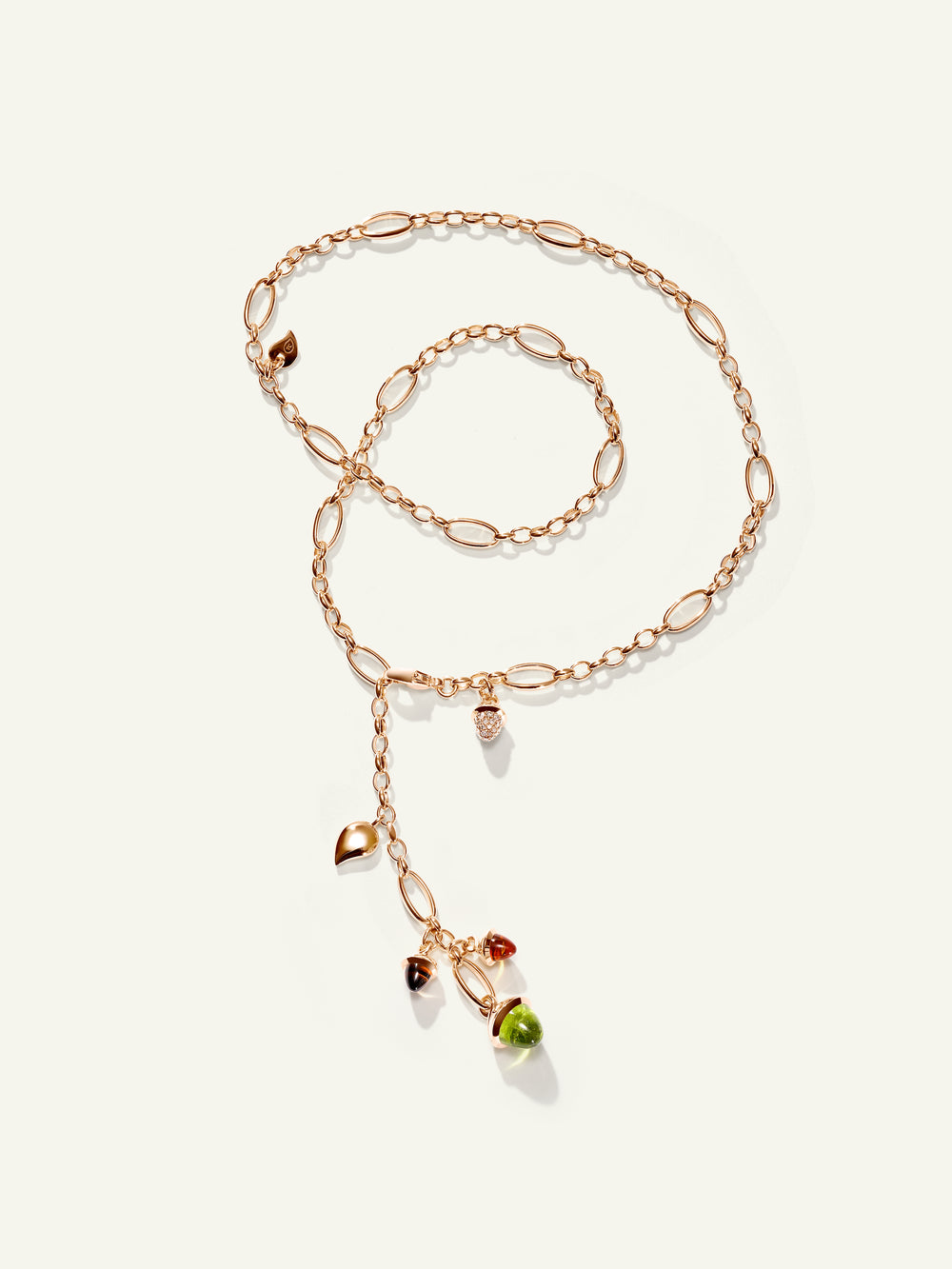 MIKADO Delicate Necklace, 51 cm in 'Indian Summer' with Champagne Diamond Pavé