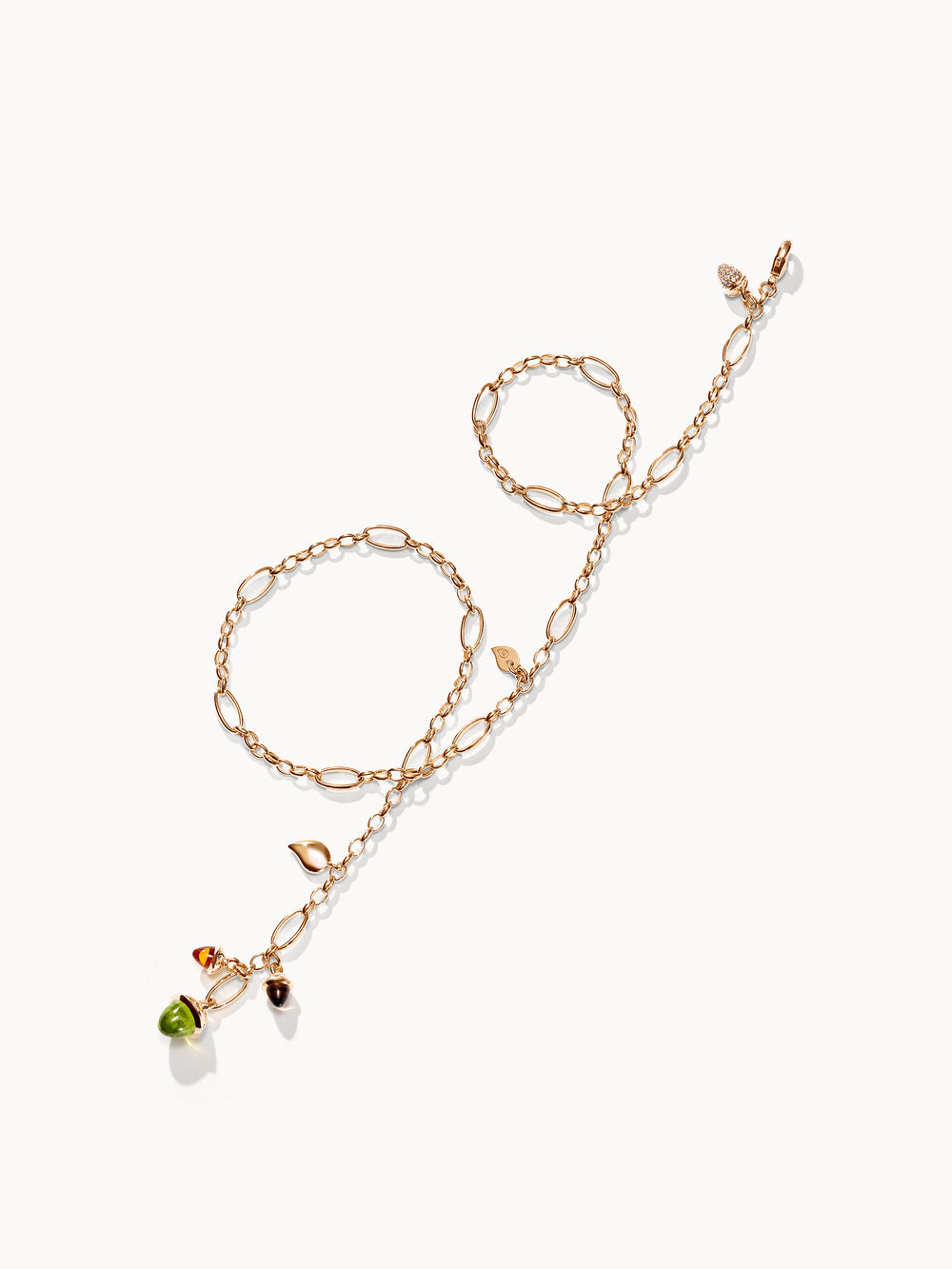 MIKADO Delicate Necklace, 51 cm in 'Indian Summer' with Champagne Diamond Pavé