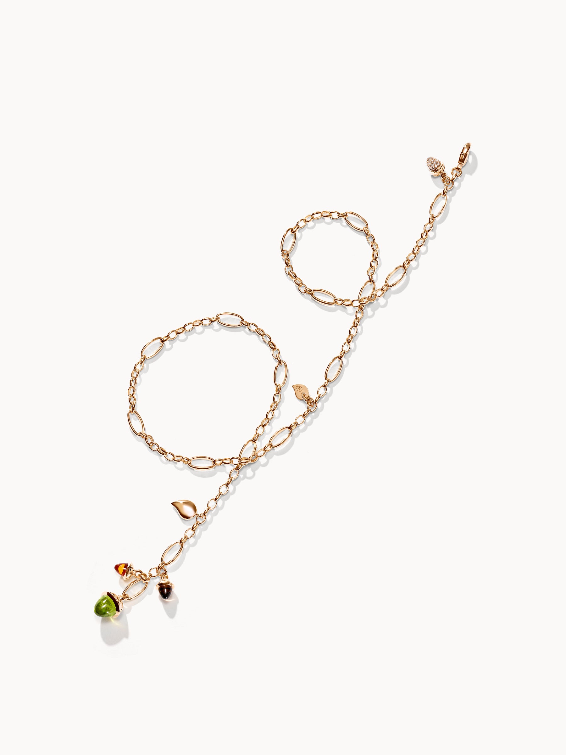 MIKADO Delicate Necklace, 51 cm in 'Indian Summer' with Champagne Diamond Pavé