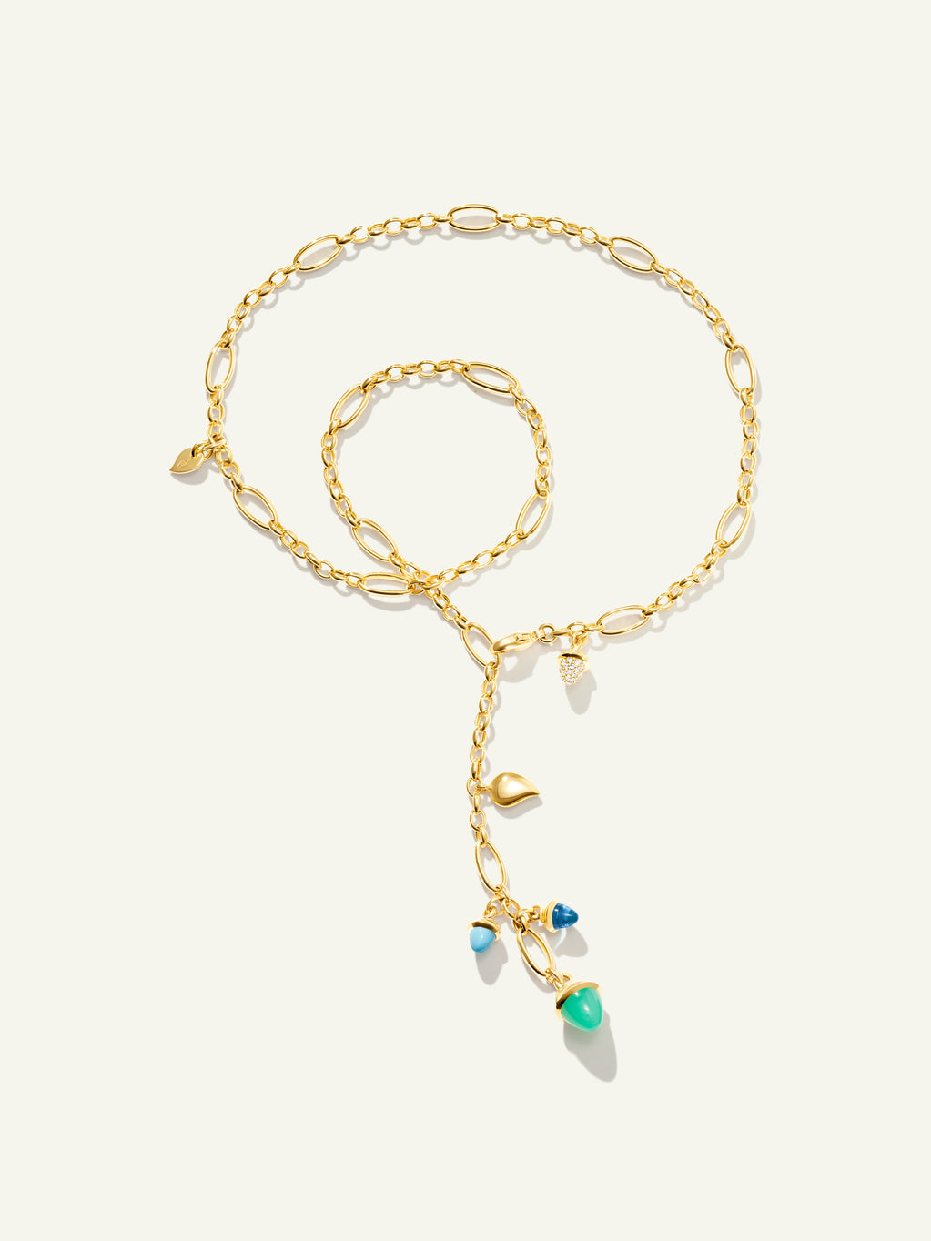 Necklace MIKADO Delicate 51 cm 'Lagoon' with Diamond Pavé 'Lagoon' with Diamond Pavé